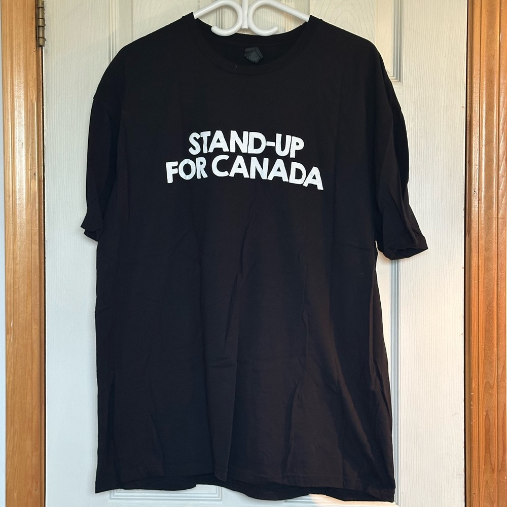 XXL “Stand-Up For Canada” Rick Mercer Tour, Unisex Black Graphic T-Shirt